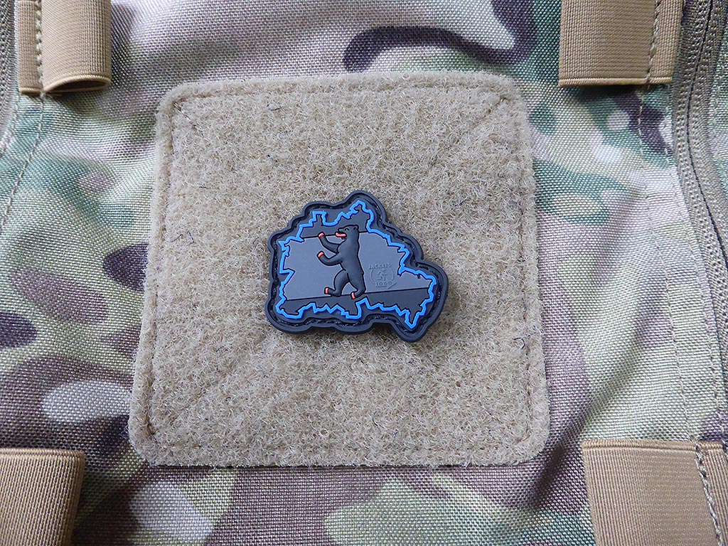 Berliner Bär Flaggen Patch, blackops, - Thin Blue Line -  / 3D Rubber patch - Patch Snatched