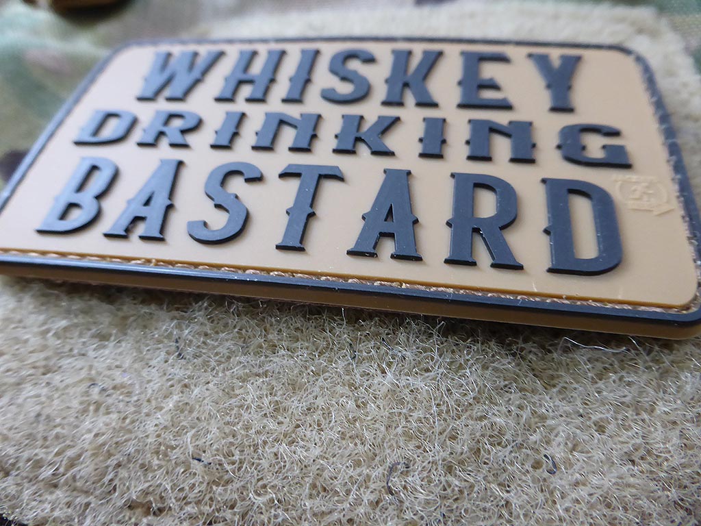 WHISKEY DRINKING BASTARD Patch, coyote brown / 3D Rubber Patch - Patch Snatched