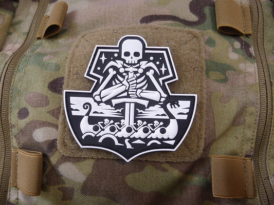 GhostShip Skull Patch Version One, blanc / Patch en caoutchouc 3D