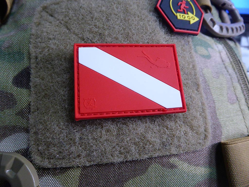 Diver Down Flag Patch, fullcolor / 3D Rubber Patch