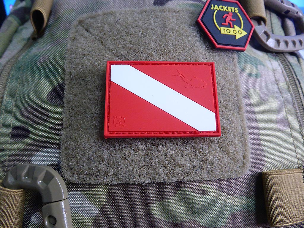 Diver Down Flag Patch, vollfarbig / 3D Rubber Patch