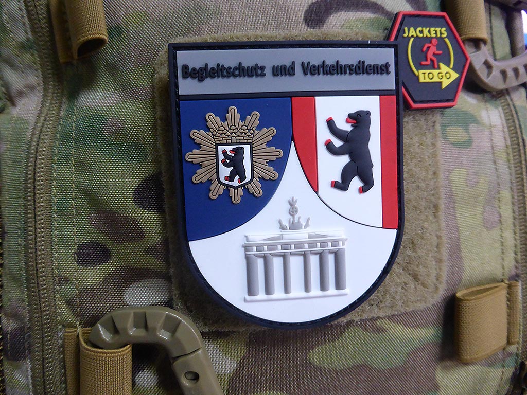 Ärmelabzeichen Begleitschutz und Verkehrsdienst, fullcolor / 3D Rubber Patch