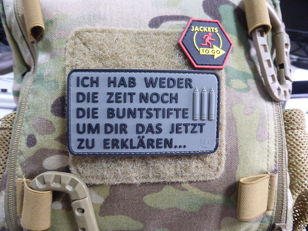 Buntstifte Patch, Steingrau-Oliv-Black / 3D Rubber Patch