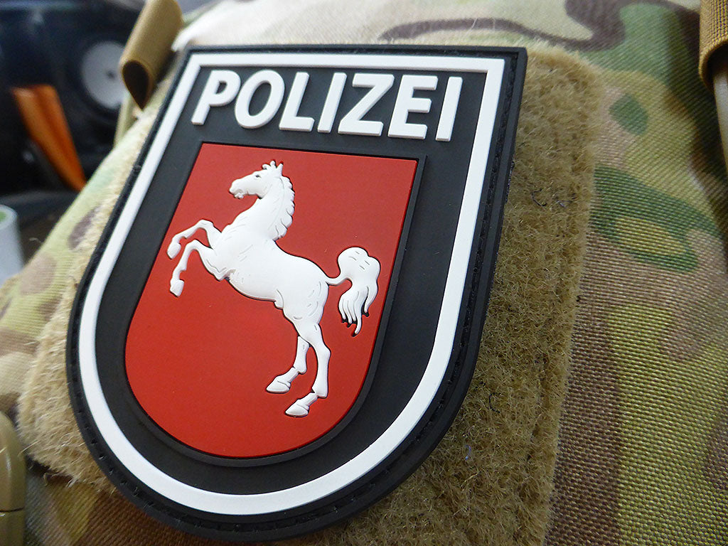 Ärmelabzeichen Polizei Niedersachsen, schwarz / 3D Rubber patch