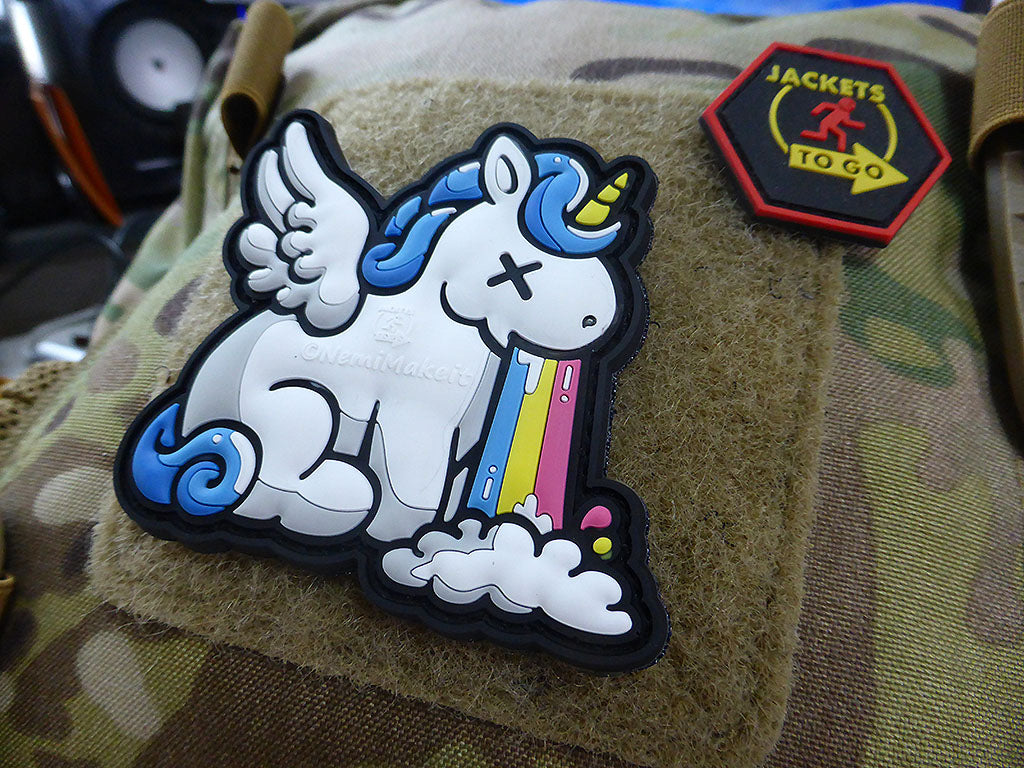 Berauschtes Einhorn / Drunk Unicorn Patch, 3D Rubber Patch