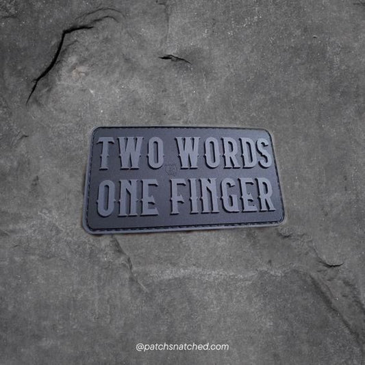 Two Words One Finger Patch, Blackops / 3D Rubber Patch