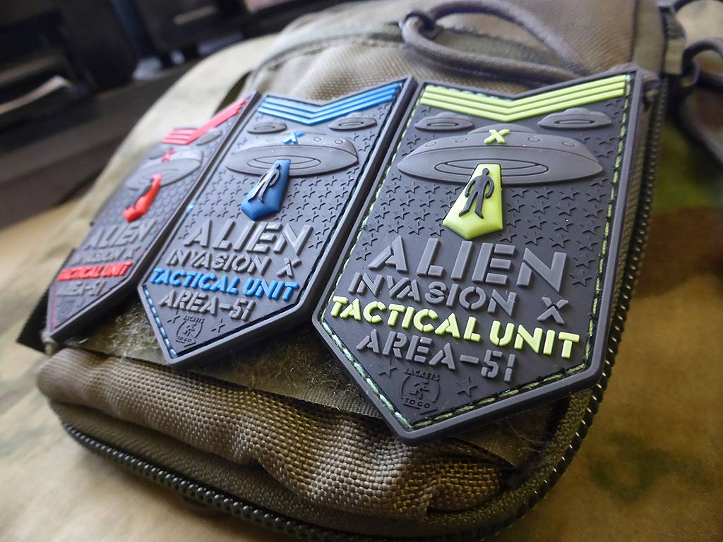 ALIEN INVASION X-Files, Patch d'unité tactique, AREA-51, patch naval gid / 3D en caoutchouc