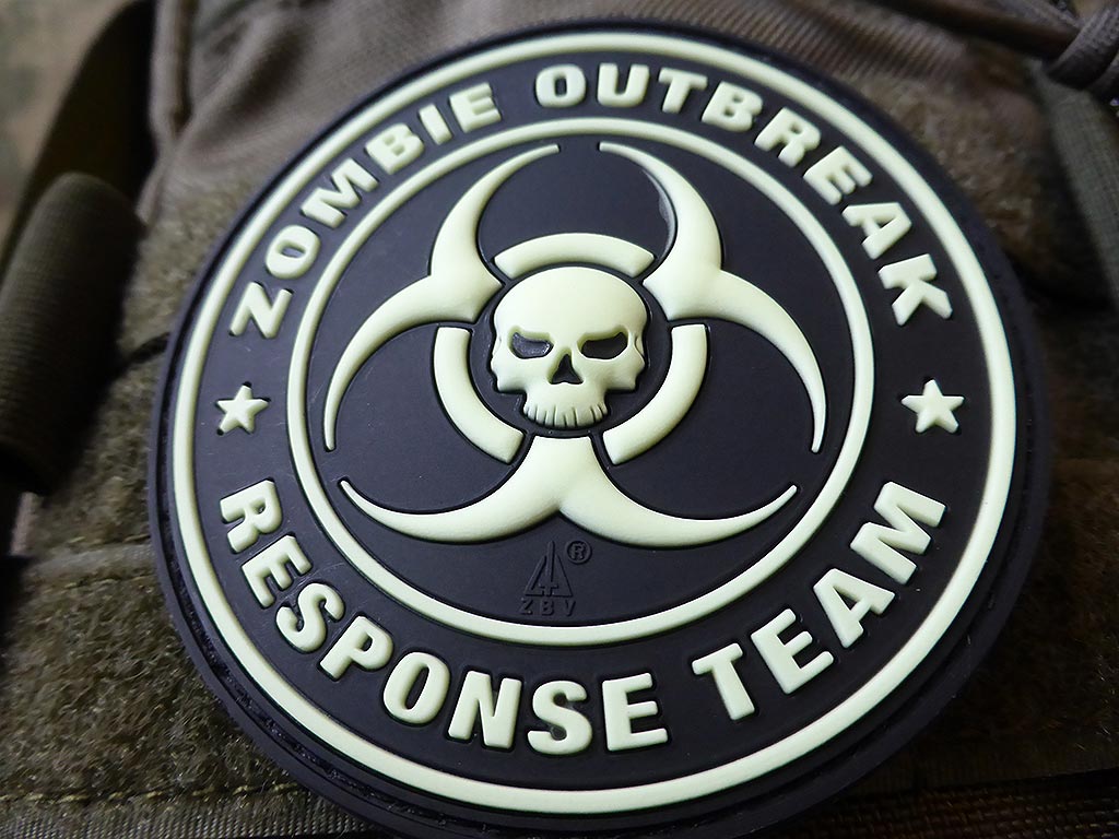 Zombie Outbreak Response Team Patch, gid (glow in the dark) / 3D Rubber patch - Patch Snatched