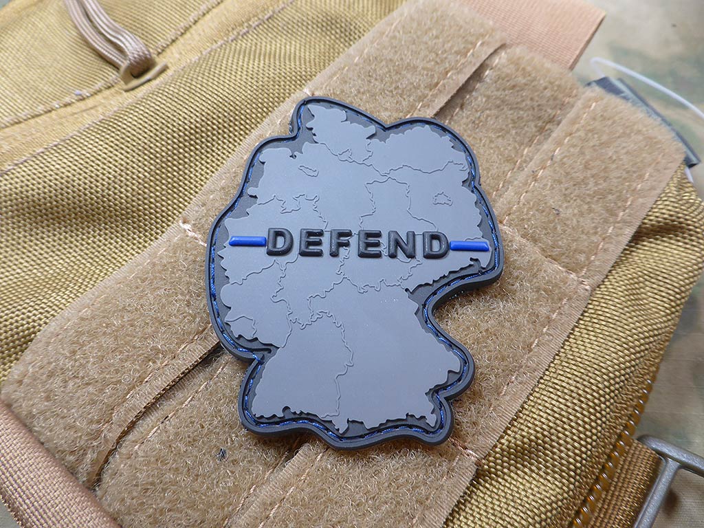 DEFEND GERMANY Patch, Thin Blue Line, special edition / 3D Rubber Patch