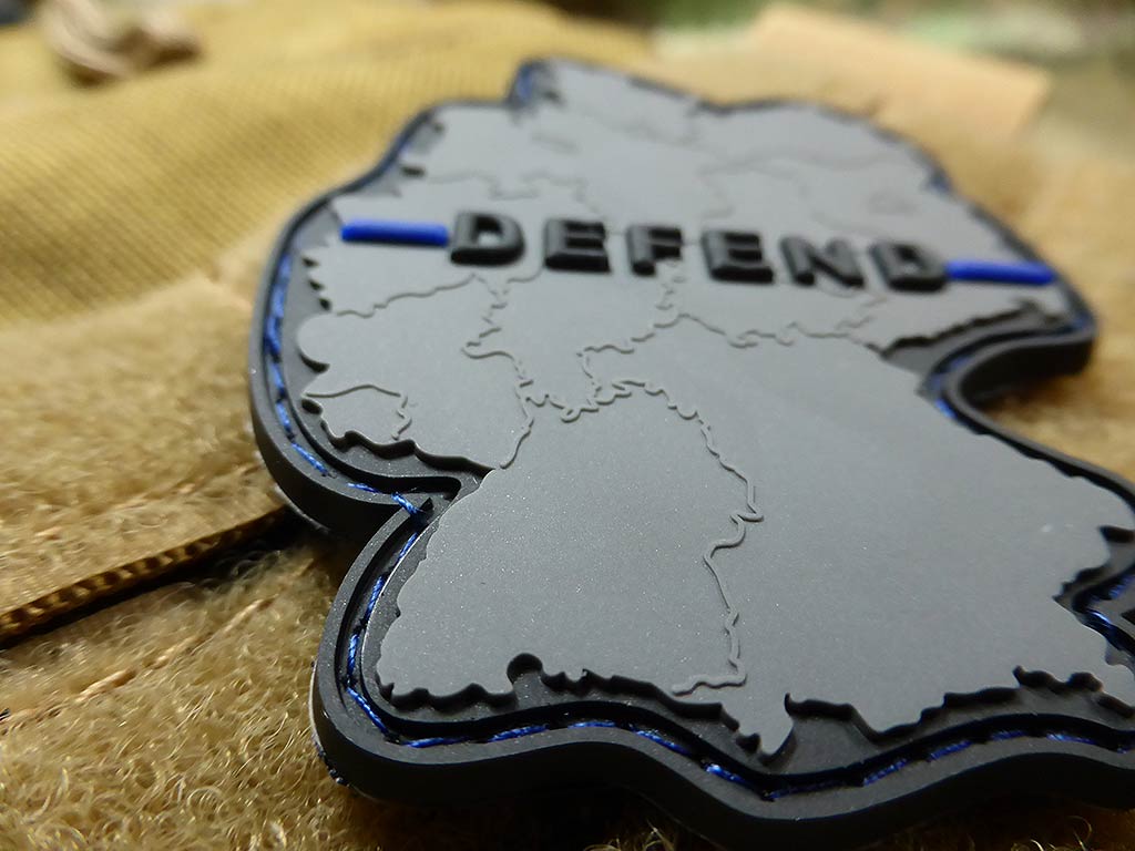 DEFEND GERMANY Patch, Thin Blue Line, special edition / 3D Rubber Patch