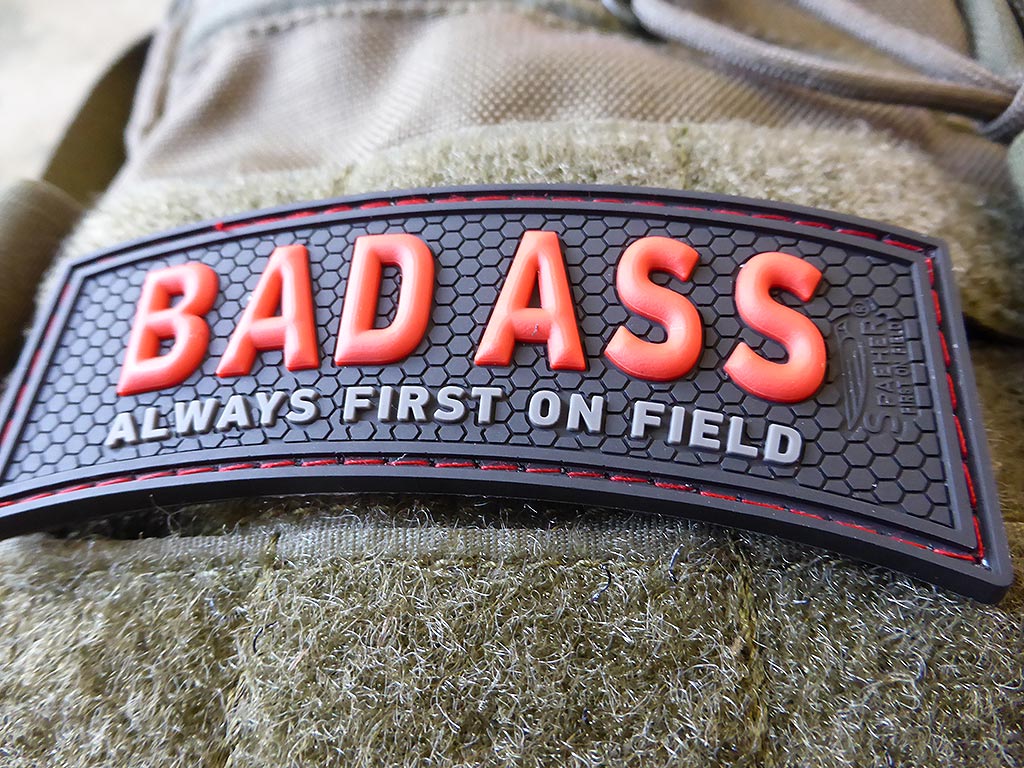 BAD ASS, Always first on field Patch, red blackops / 3D Rubber Patch