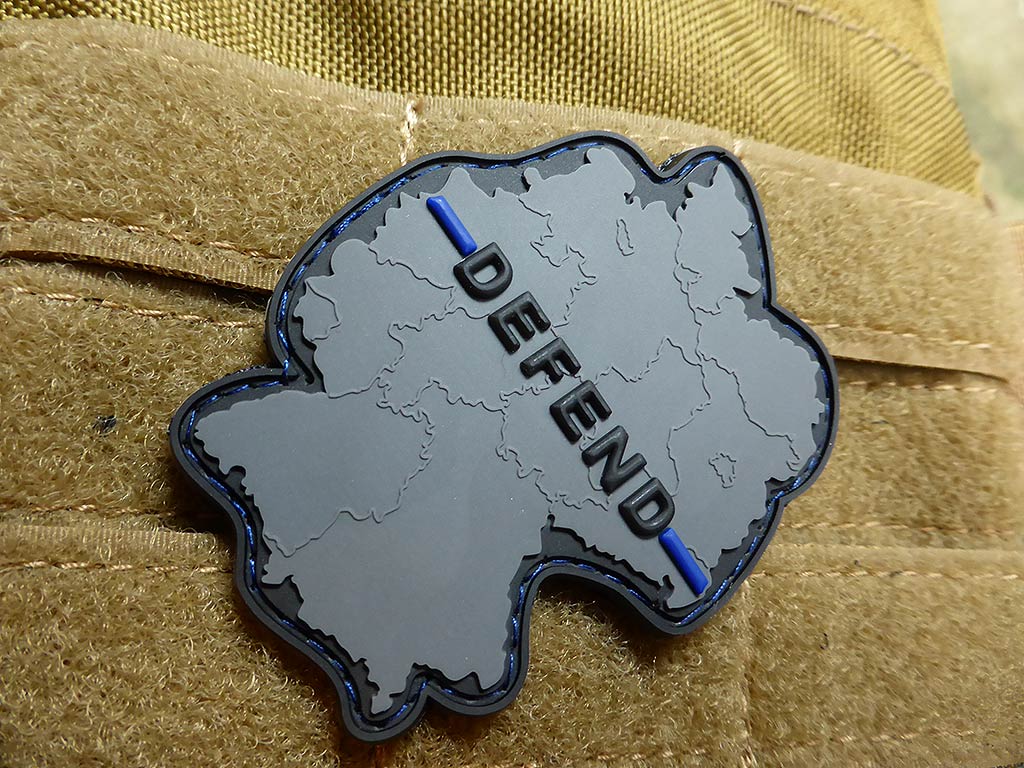 DEFEND GERMANY Patch, Thin Blue Line, special edition / 3D Rubber Patch