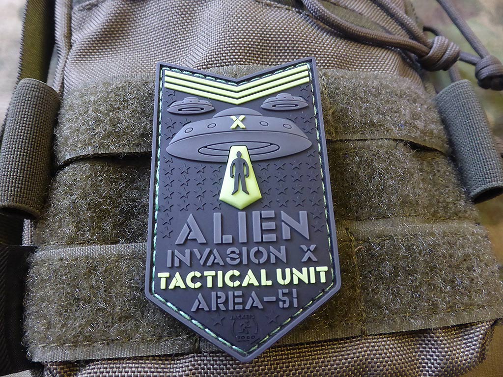 ALIEN INVASION X-Files, Patch d'unité tactique, AREA-51, patch naval gid / 3D en caoutchouc