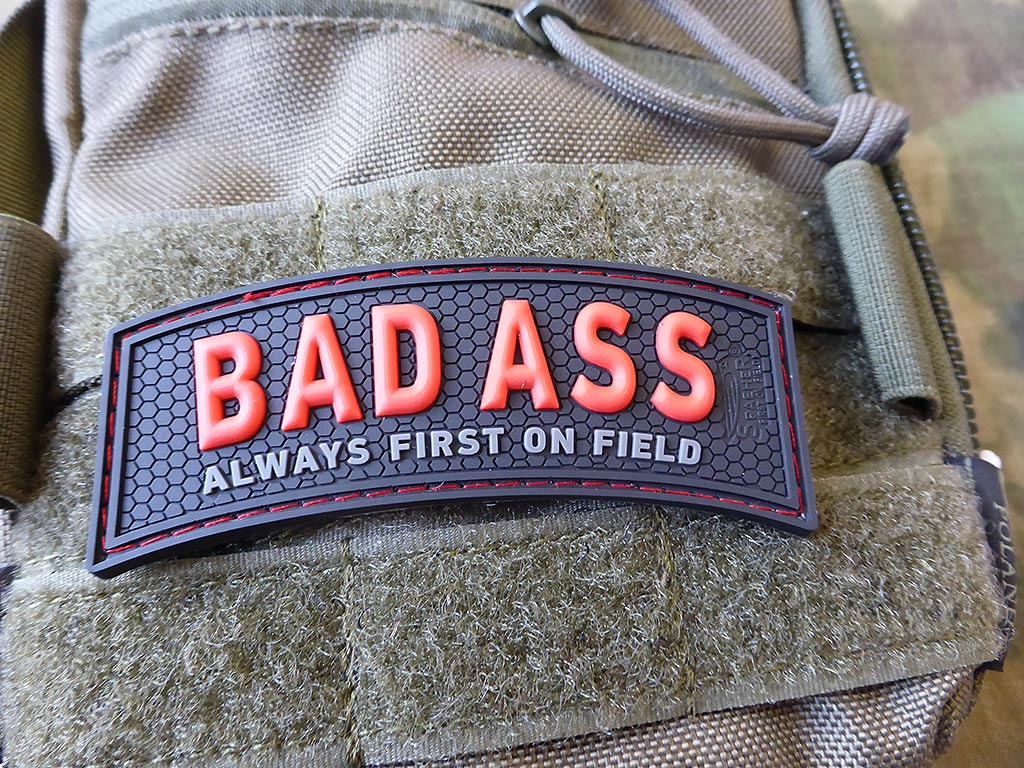 BAD ASS, Always first on field Patch, red blackops / 3D Rubber Patch