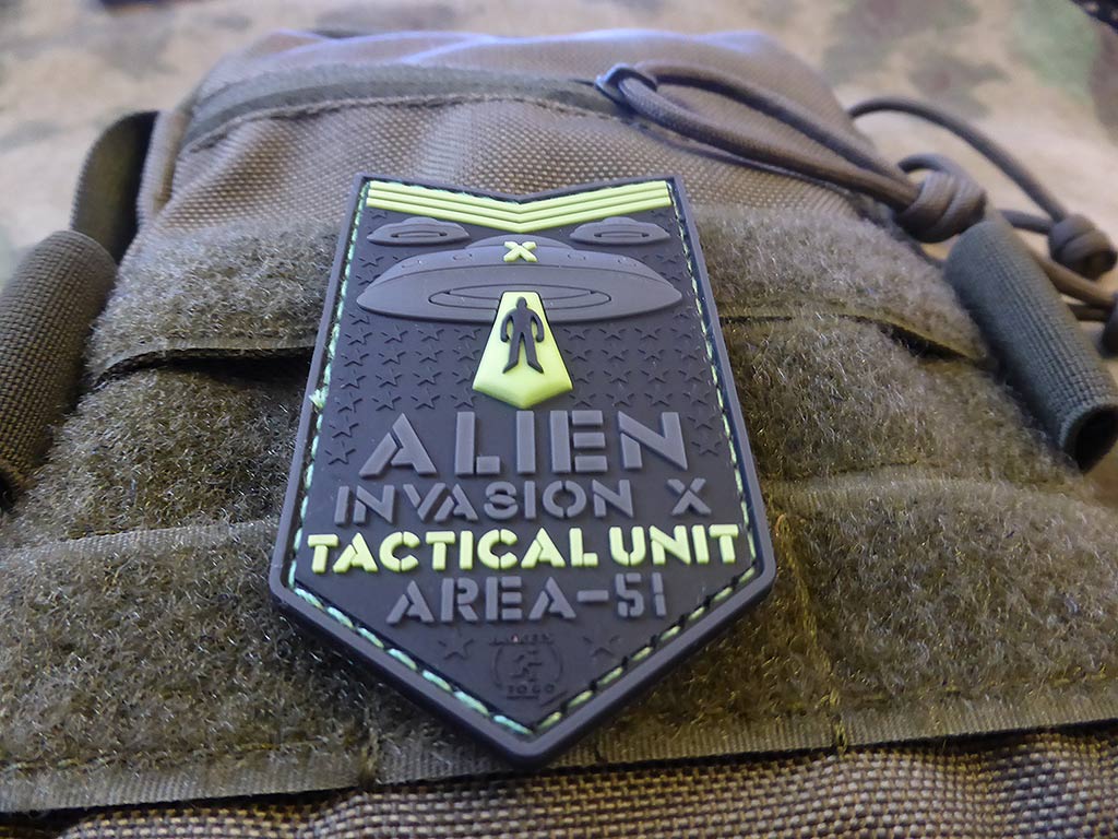 ALIEN INVASION X-Files, Patch d'unité tactique, AREA-51, patch naval gid / 3D en caoutchouc