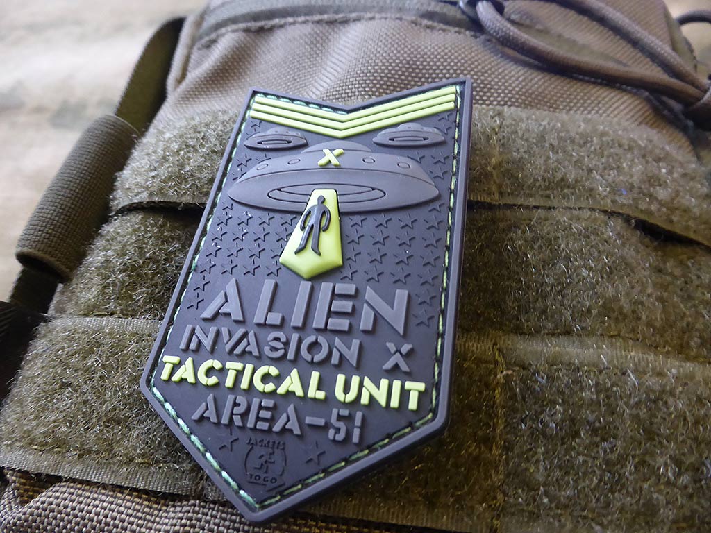 ALIEN INVASION X-Files, Patch d'unité tactique, AREA-51, patch naval gid / 3D en caoutchouc