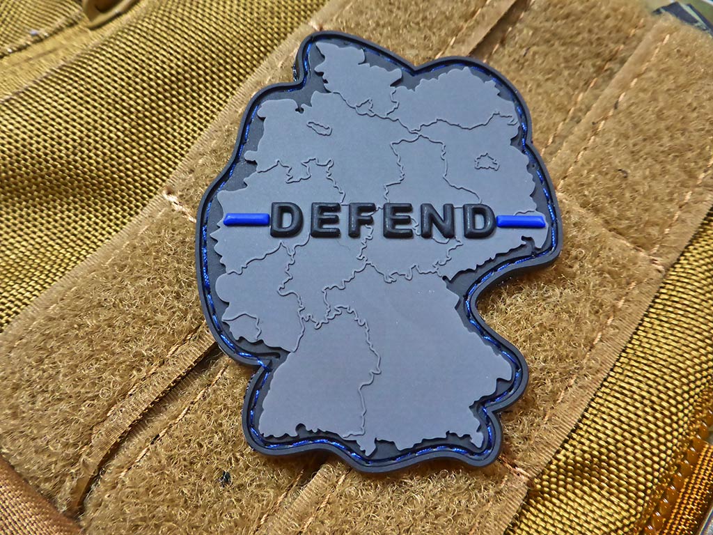 DEFEND GERMANY Patch, Thin Blue Line, special edition / 3D Rubber Patch