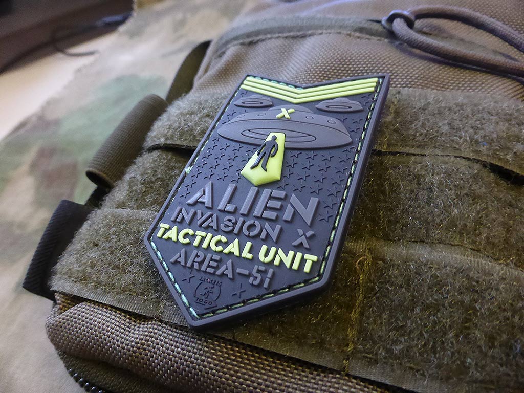 ALIEN INVASION X-Files, Patch d'unité tactique, AREA-51, patch naval gid / 3D en caoutchouc